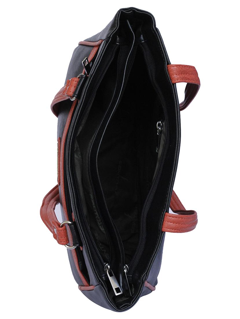 black leatherette regular handbag - 15123949 - Zoom Image - 3