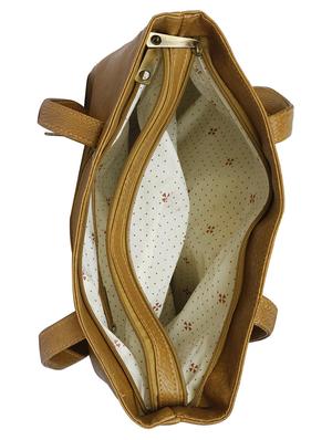 brown leatherette regular handbag - 15123952 - Standard Image - 3