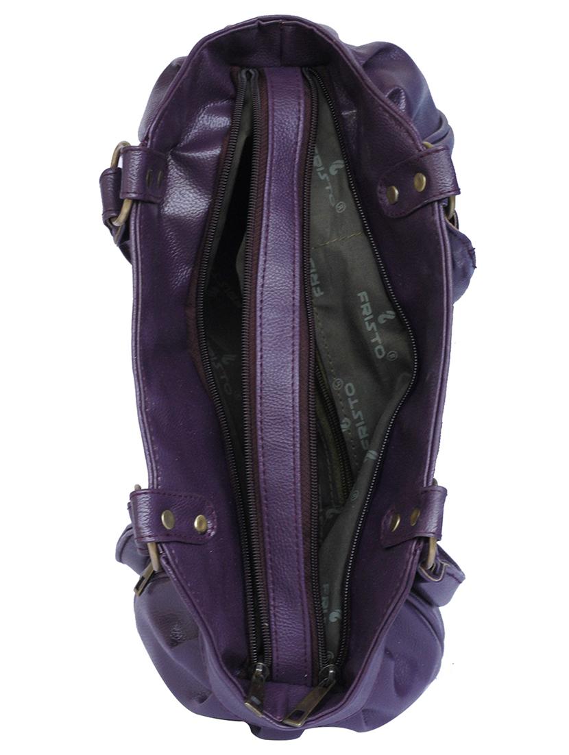 purple leatherette regular handbag - 15123957 - Zoom Image - 3