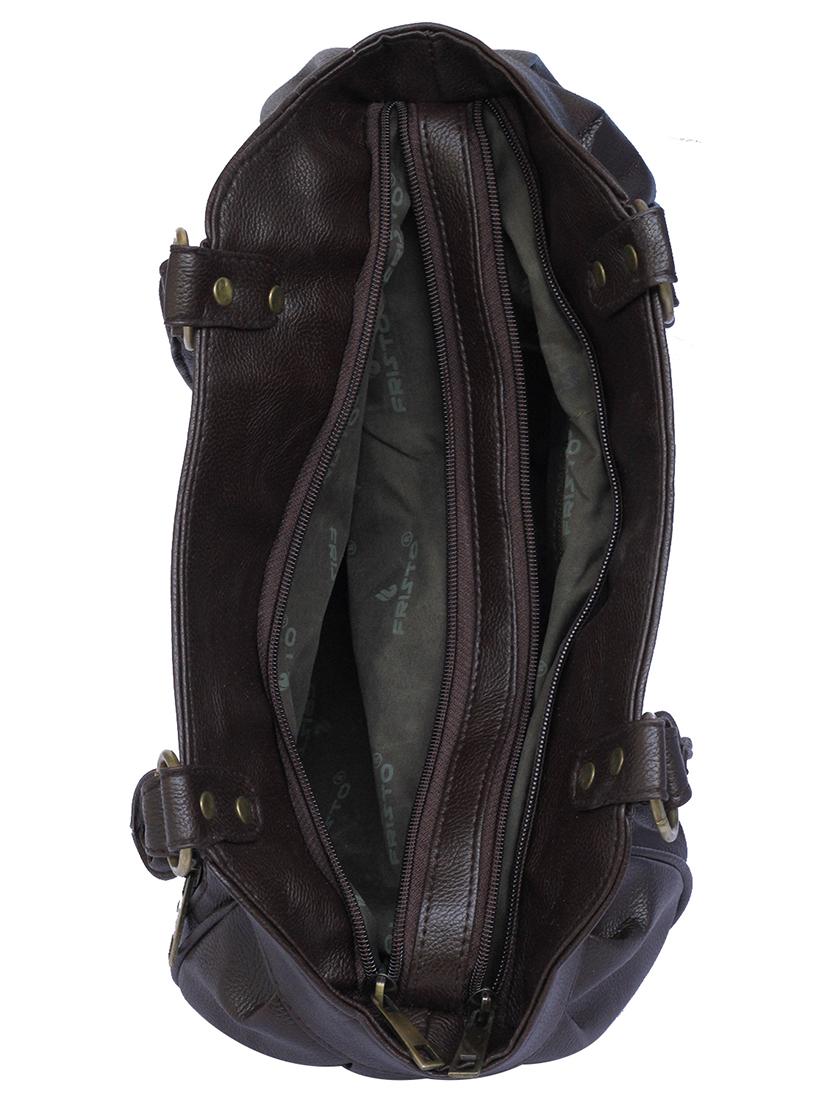 brown leatherette regular handbag - 15123958 - Zoom Image - 3