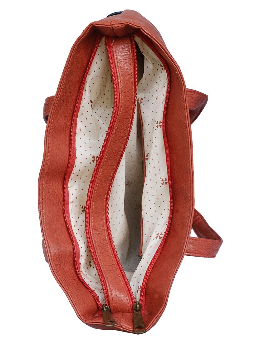 red leatherette regular handbag - 15123965 - Zoom Image - 3
