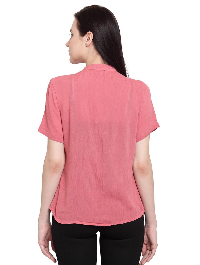 pink solid cotton shirt - 15124097 - Zoom Image - 3
