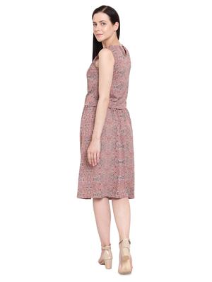 red printed crepe a-line set - 15124378 - Standard Image - 3