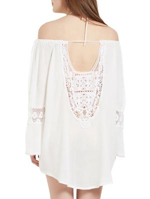 solid white cotton coverup - 15125097 - Standard Image - 3