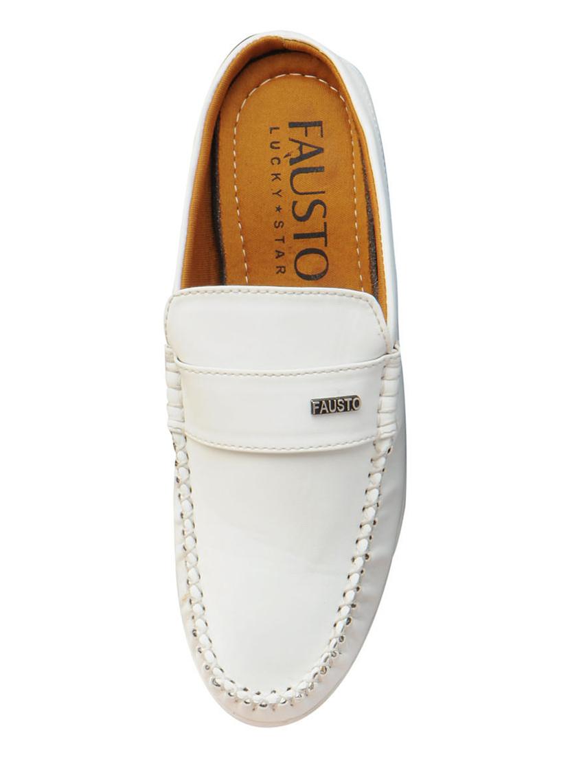 white leatherette slip on loafer - 15125814 - Zoom Image - 3