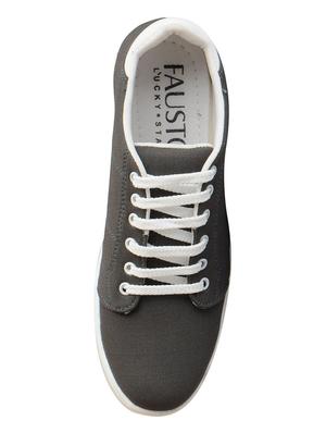 grey canvas lace up sneaker - 15125886 - Standard Image - 3