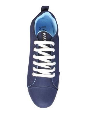 navy Canvas lace up sneaker - 15125895 - Standard Image - 3