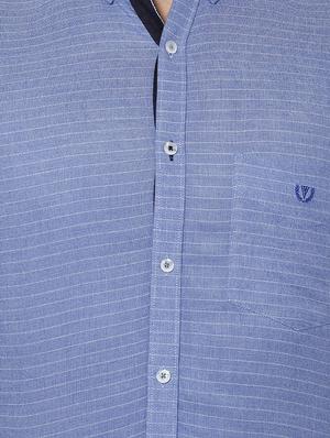 blue cotton casual shirt - 15126355 - Standard Image - 3