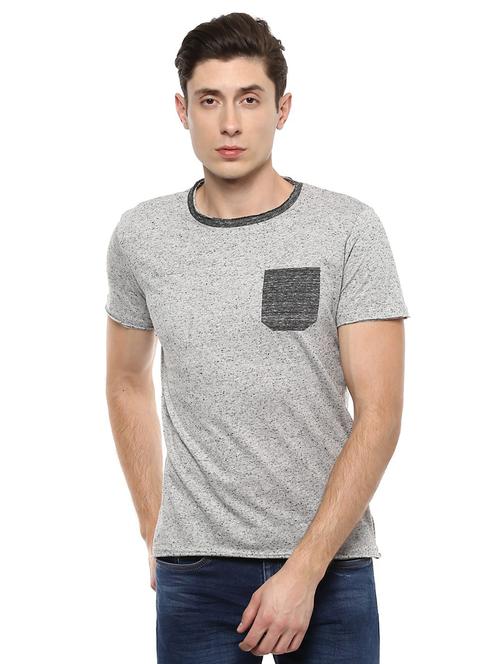grey cotton blend pocket t-shirt - 15126416 - Standard Image - 1