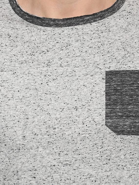 grey cotton blend pocket t-shirt - 15126416 - Zoom Image - 3