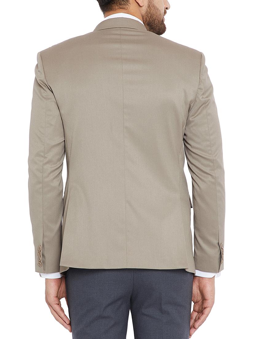 beige poly wool formal blazer - 15126730 - Zoom Image - 3
