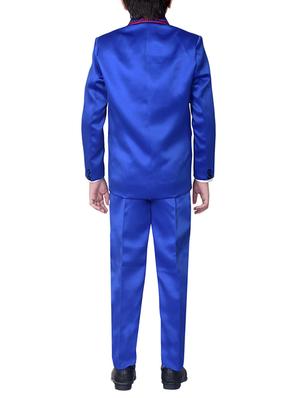 blue cotton blend suit set - 15127921 - Standard Image - 3
