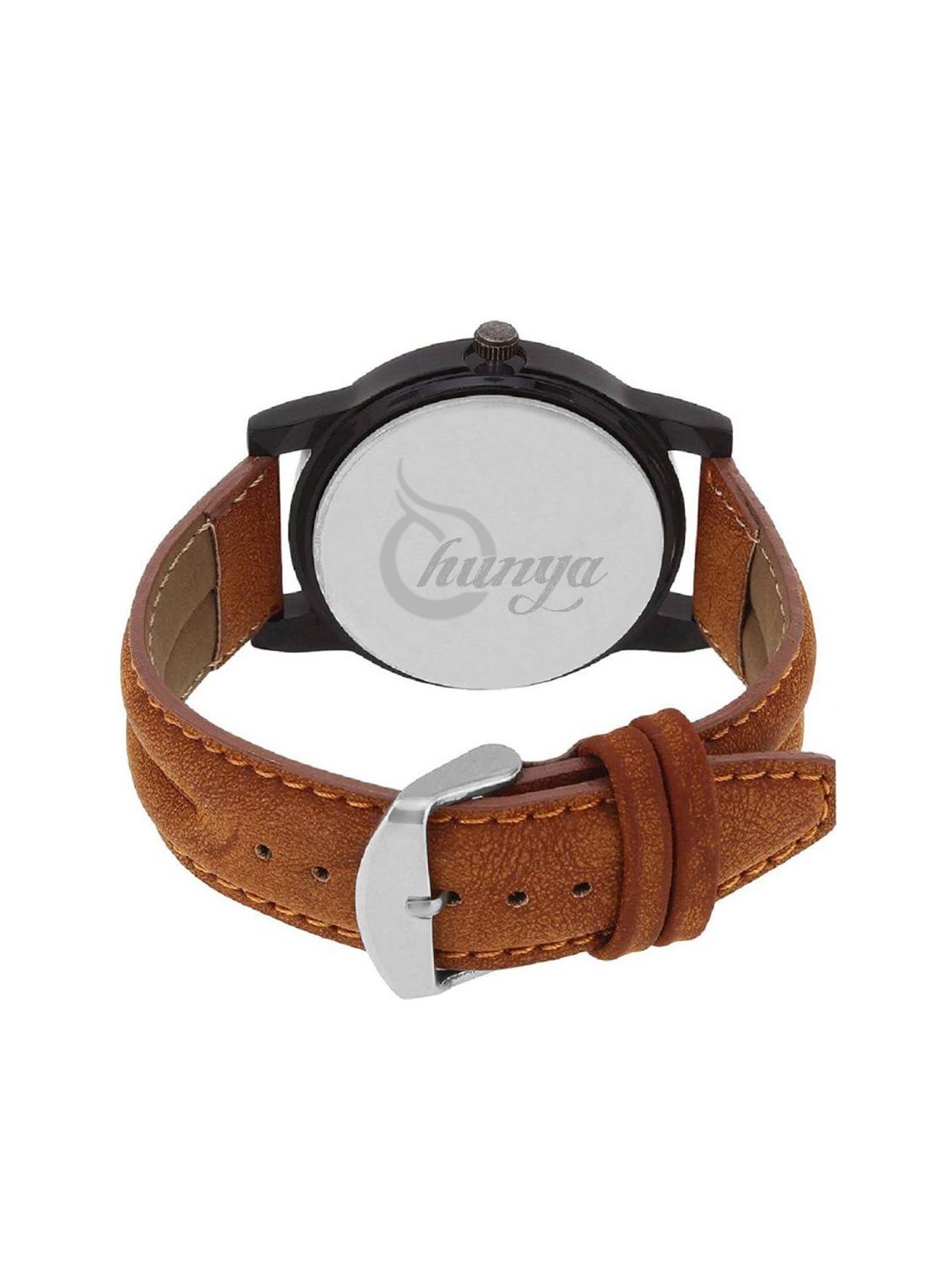 Shunya New Look Fashionable Stylish Leather Men Watch Watch - For Men - 15128198 - Zoom Image - 3