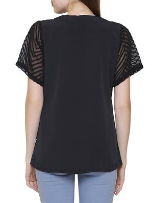 black solid crepe shirt - 15128718 - Standard Image - 3