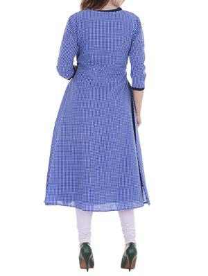 blue cotton layered kurta - 15132551 - Standard Image - 3