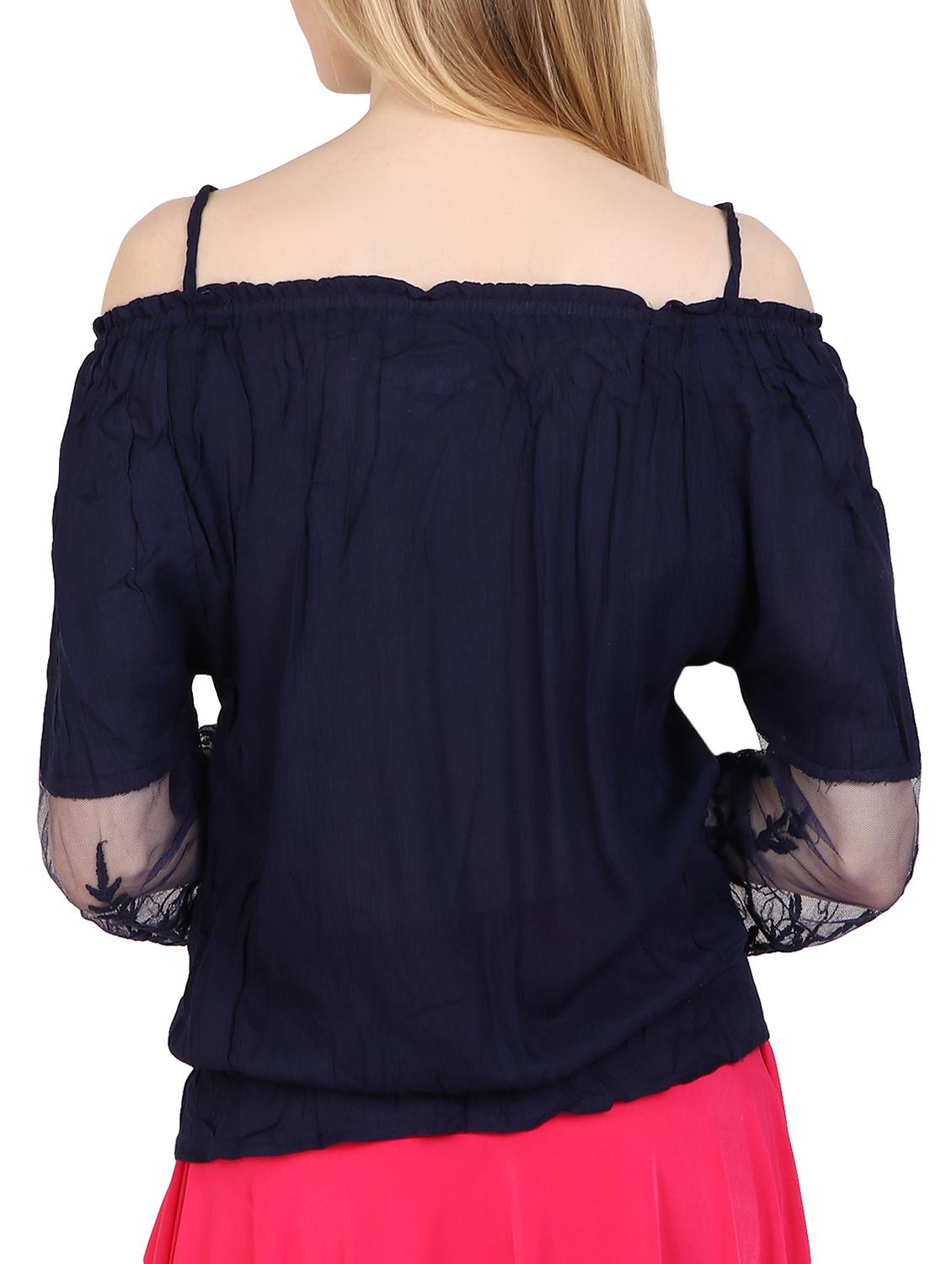 blue solid cotton top - 15132612 - Zoom Image - 3