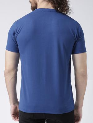 blue cotton chest print t-shirt - 15133870 - Standard Image - 3