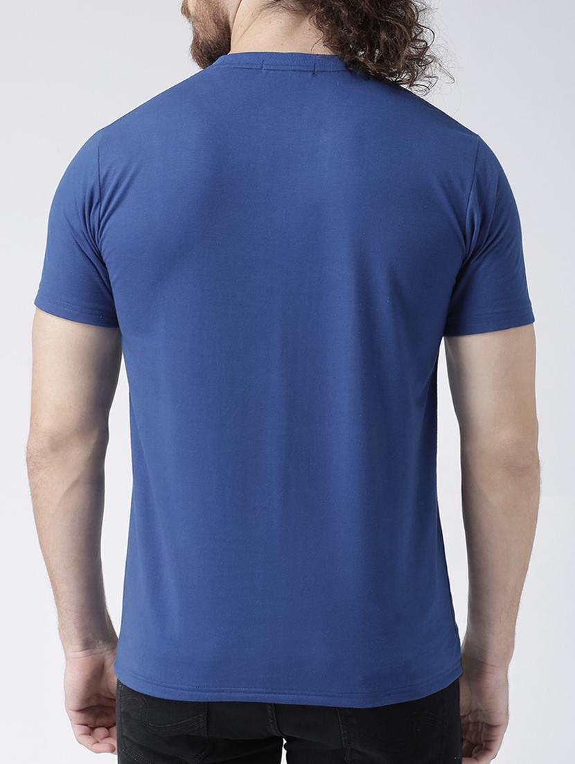 blue cotton chest print t-shirt - 15133870 - Zoom Image - 3
