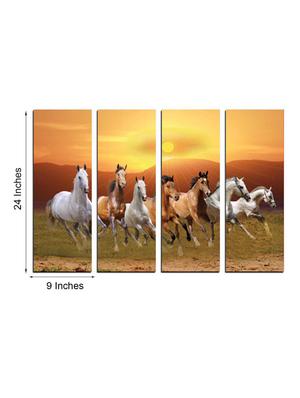 4 Panel Lucky 7 Running Horses Premium Canvas Painting - 15134611 - Standard Image - 3