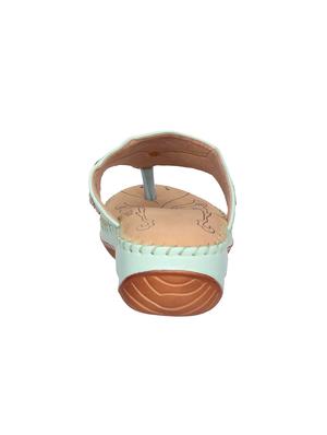 green faux leather slippers - 15135303 - Standard Image - 3