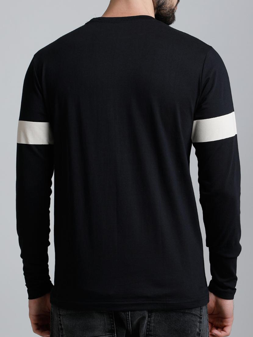 black cotton chest print tshirt - 15136171 - Zoom Image - 3