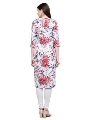white crepe straight kurta - 15137054 - Standard Image - 3