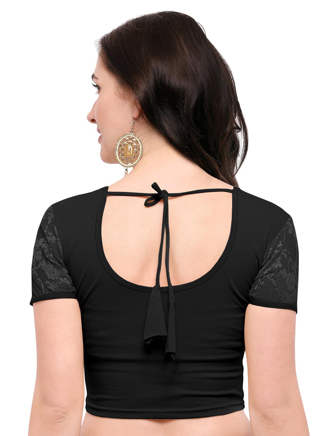 Net yoke solid blouse - 15138393 - Zoom Image - 3