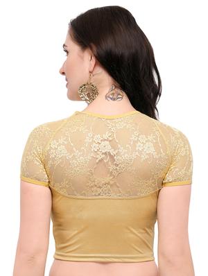 gold cotton solid blouse - 15138397 - Standard Image - 3