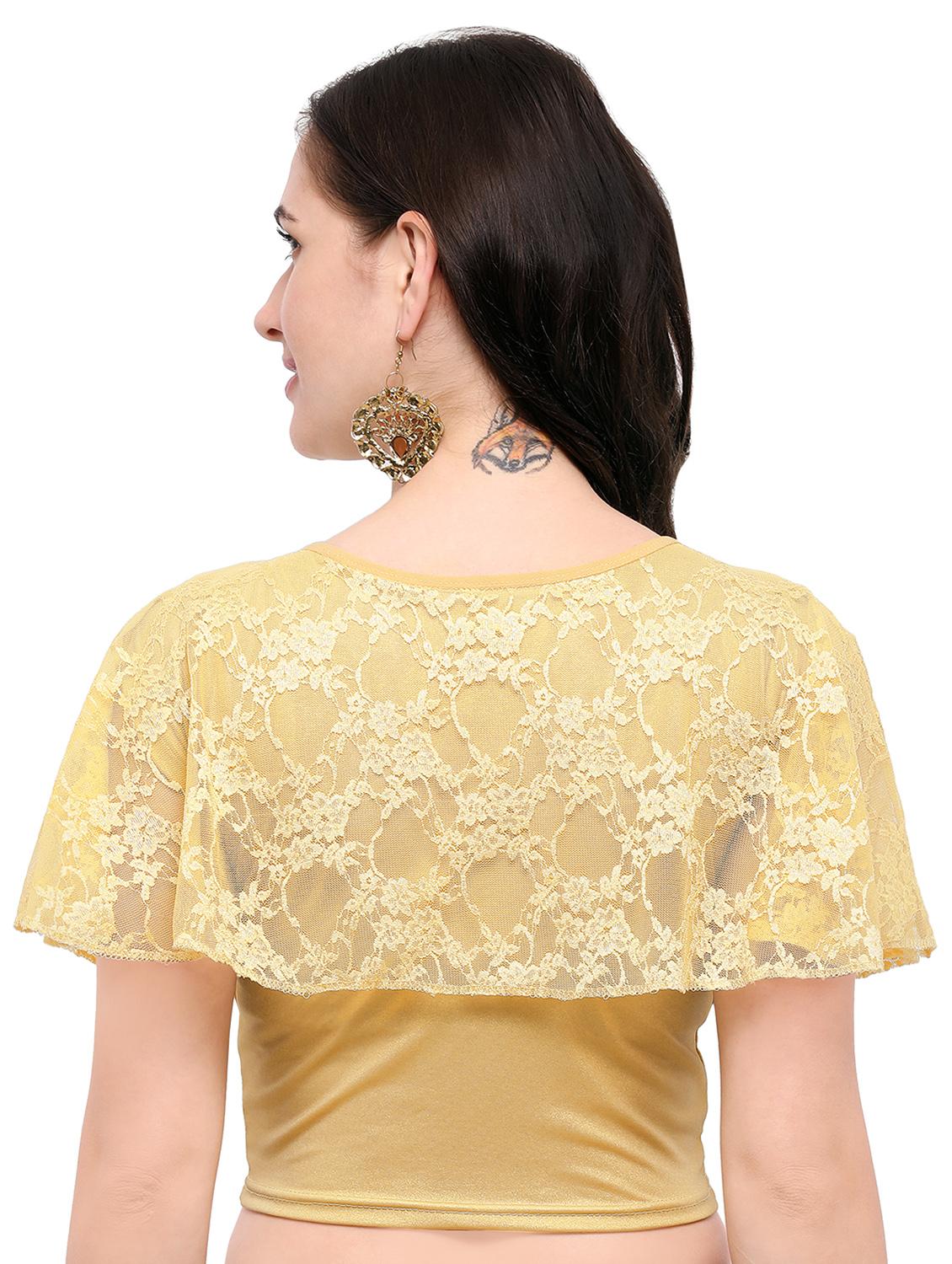 gold cotton solid blouse - 15138398 - Zoom Image - 3