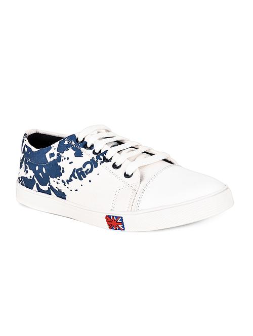 white canvas lace up sneaker - 15139097 - Standard Image - 1