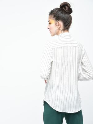 white crepe regular shirt - 15139449 - Standard Image - 3