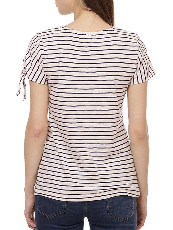pink striped cotton tee - 15140513 - Zoom Image - 3