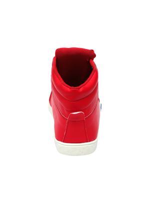 red leatherette lace up sneaker - 15141503 - Standard Image - 3