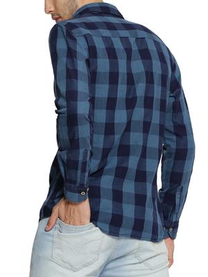 blue cotton casual shirt - 15141528 - Standard Image - 3