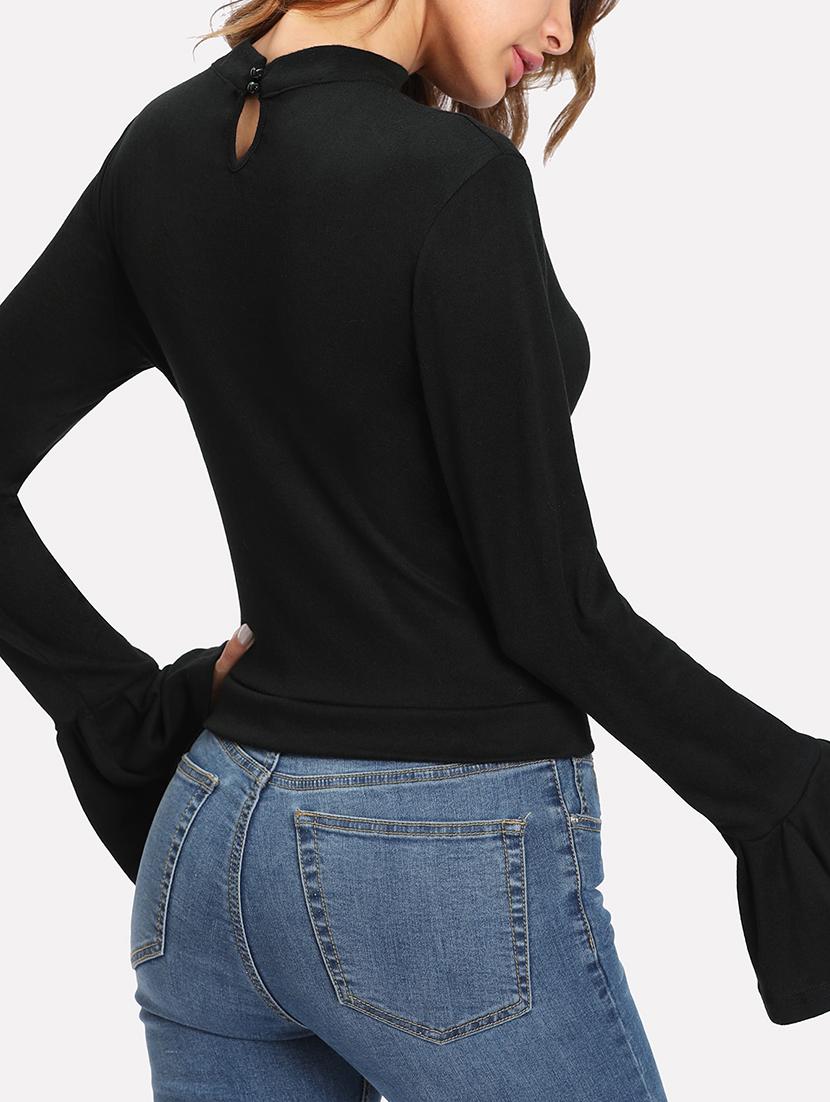 bell sleeved choker neck top - 15143100 - Zoom Image - 3