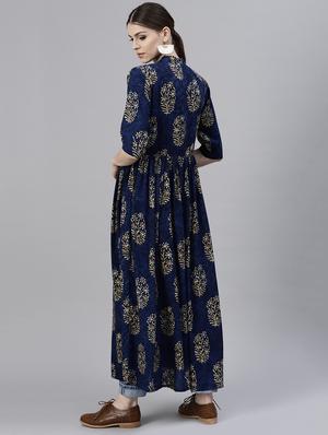 printed flared kurta - 15143394 - Standard Image - 3
