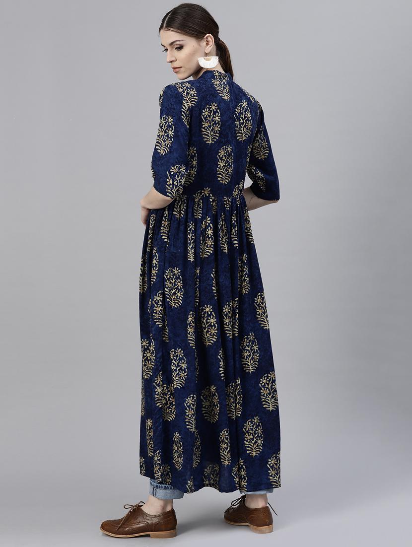 printed flared kurta - 15143394 - Zoom Image - 3