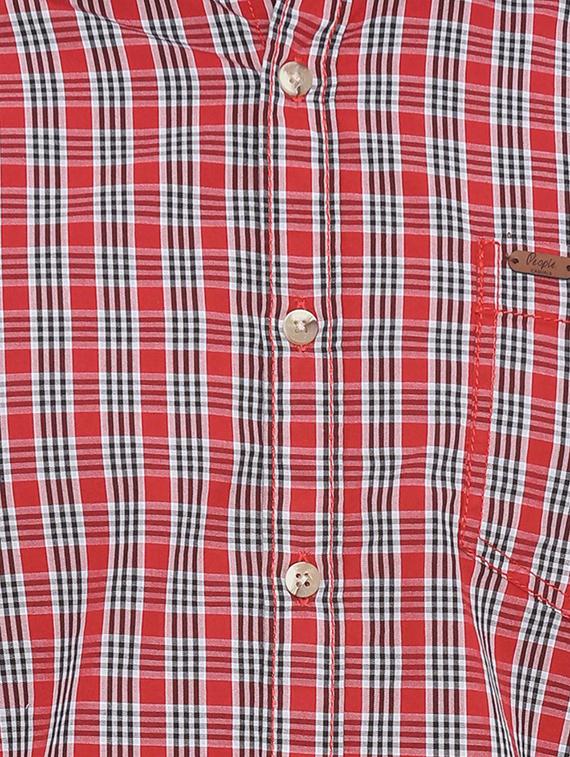red cotton casual shirt - 15143840 - Zoom Image - 3