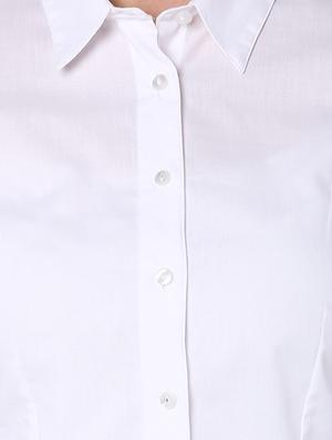 solid white cotton shirt - 15144214 - Standard Image - 3