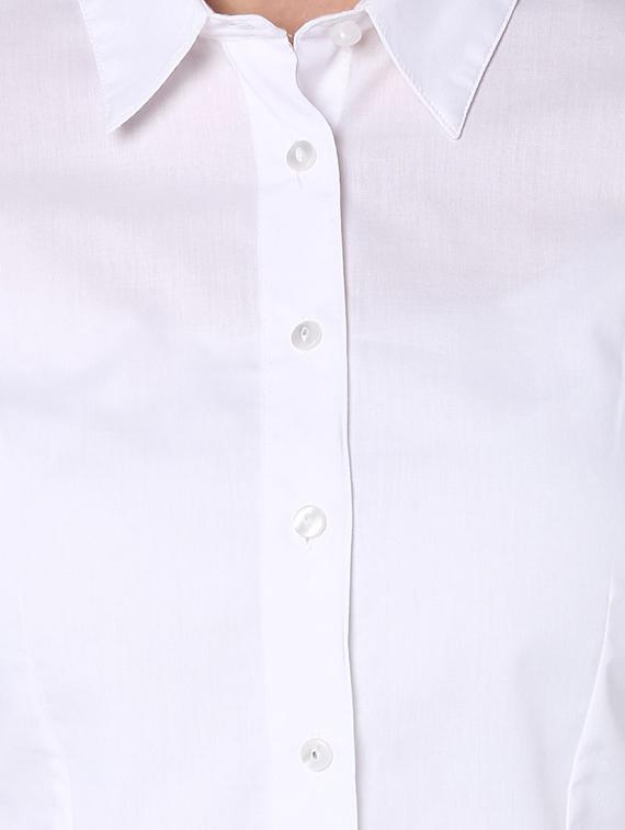 solid white cotton shirt - 15144214 - Zoom Image - 3