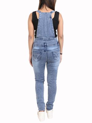 blue solid denim dungree - 15144470 - Standard Image - 3
