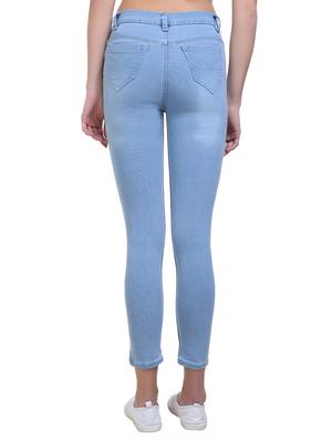 light blue distressed denim jeans - 15144542 - Standard Image - 3