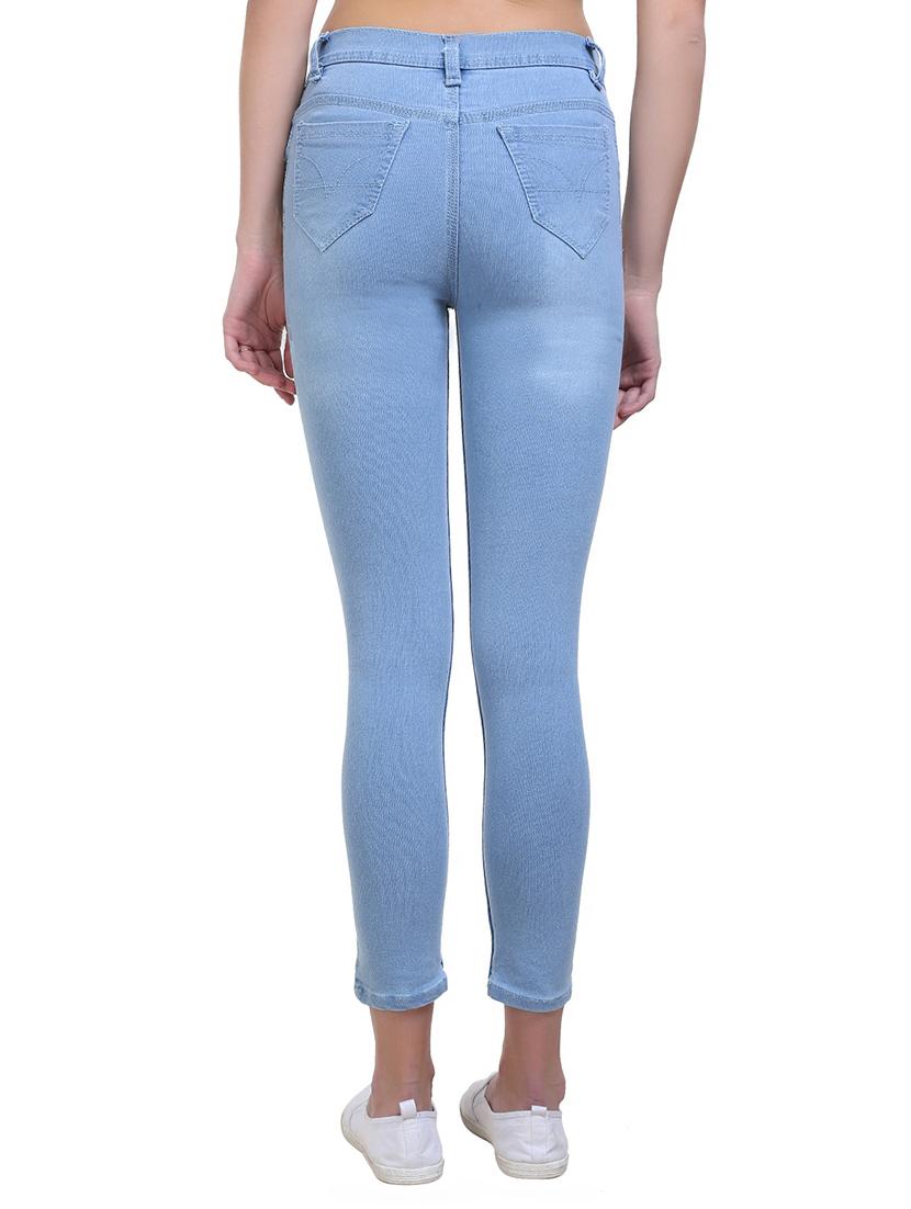 light blue distressed denim jeans - 15144542 - Zoom Image - 3