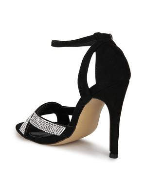 black patent leather ankle strap sandals - 15144719 - Standard Image - 3
