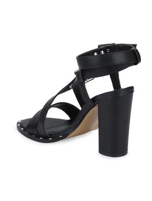 black patent leather ankle strap sandals - 15144724 - Standard Image - 3