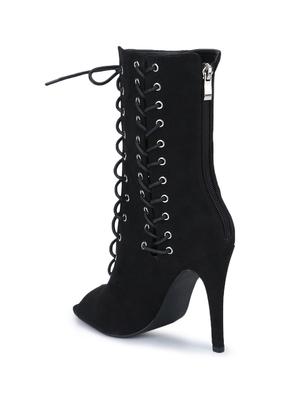black patent leather laceup sandals - 15144728 - Standard Image - 3