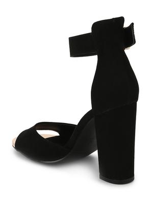 black patent leather ankle strap sandals - 15144741 - Standard Image - 3