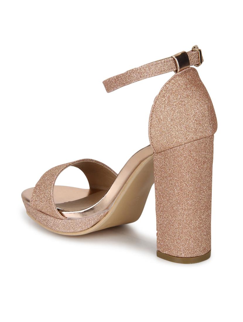 gold patent leather ankle strap sandals - 15144751 - Zoom Image - 3