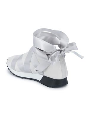 grey patent leather laceup sneakers - 15144802 - Standard Image - 3