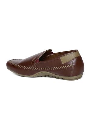 tan leatherette slip on loafer - 15145591 - Standard Image - 3